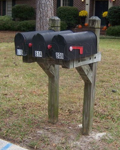 Creekside Park: 3 Mailboxes and Post