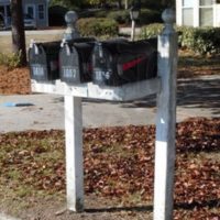 East Crossing: 3 Mailboxes and Post