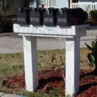 East Crossing: 4 Mailboxes and Post