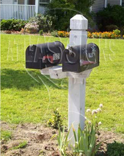 Planters Pointe: Mailbox and Post (Double - White)
