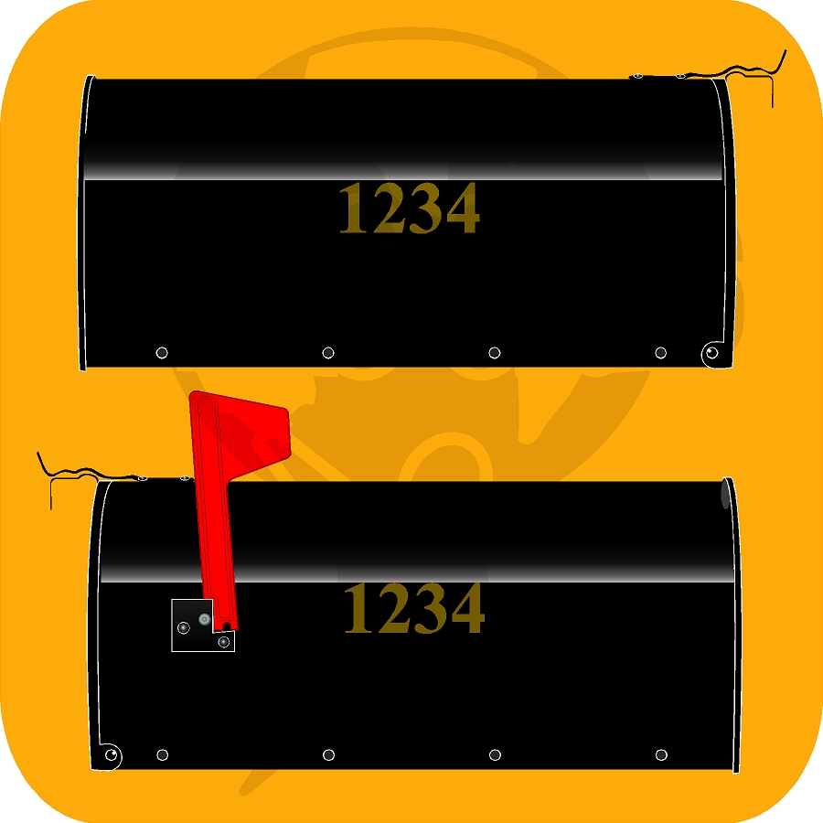 Standard Mailbox Gold Polyester Numbers GoAtlas