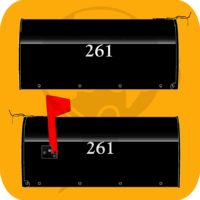 Standard Mailbox: White Numbers (side-centered)
