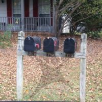 Planters Walk: 3 Mailboxes and Post
