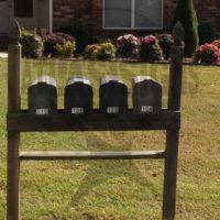 Stratford Gardens: 4 Mailboxes and Post
