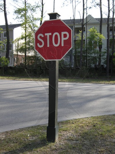 w-park west stop sign